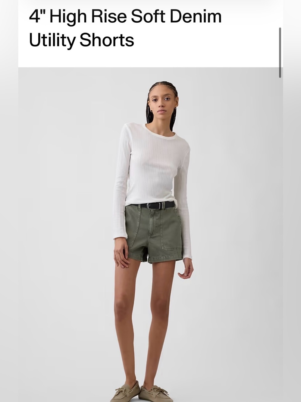 GAP High-Rise Utility Cargo Shorts in Olive